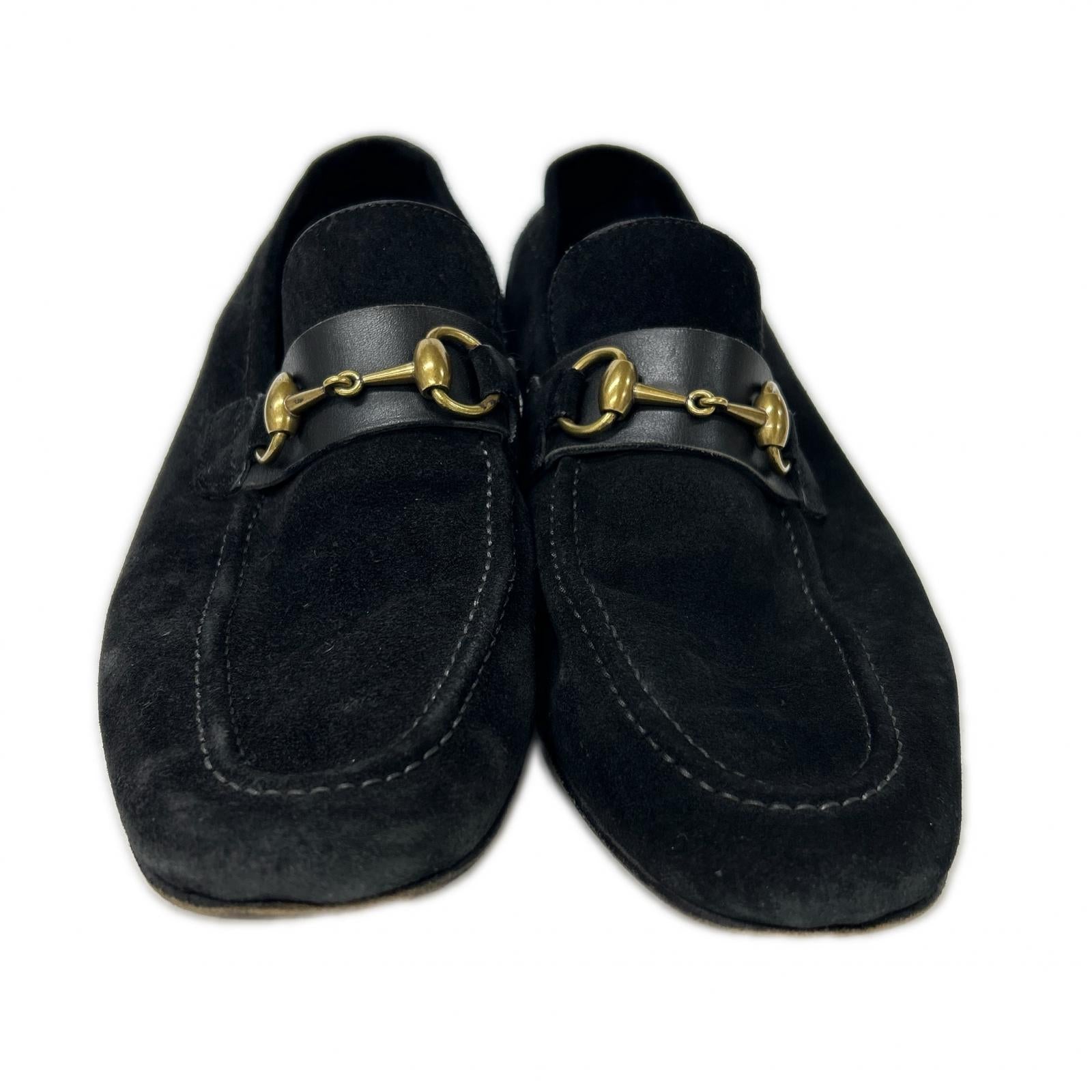 GUCCI グッチ 105857 スエード ホースビット ローファー シューズ