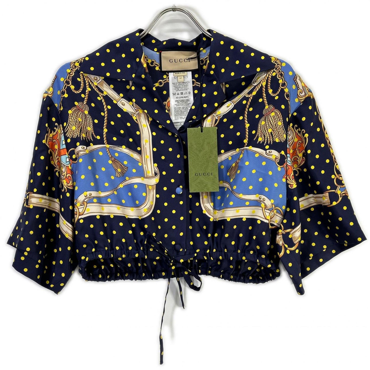GUCCI グッチ 744796 ポルカドット シルクシャツ トップス