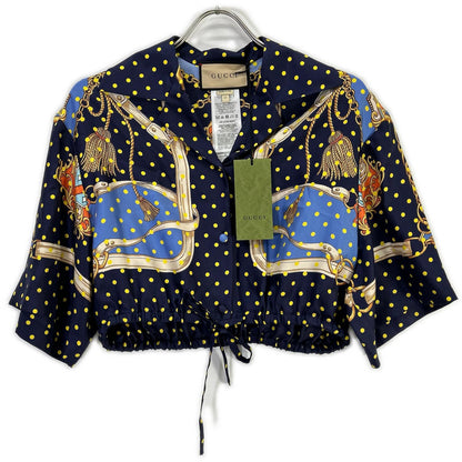 GUCCI グッチ 744796 ポルカドット シルクシャツ トップス