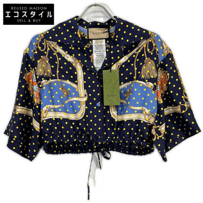 GUCCI グッチ 744796 ポルカドット シルクシャツ トップス