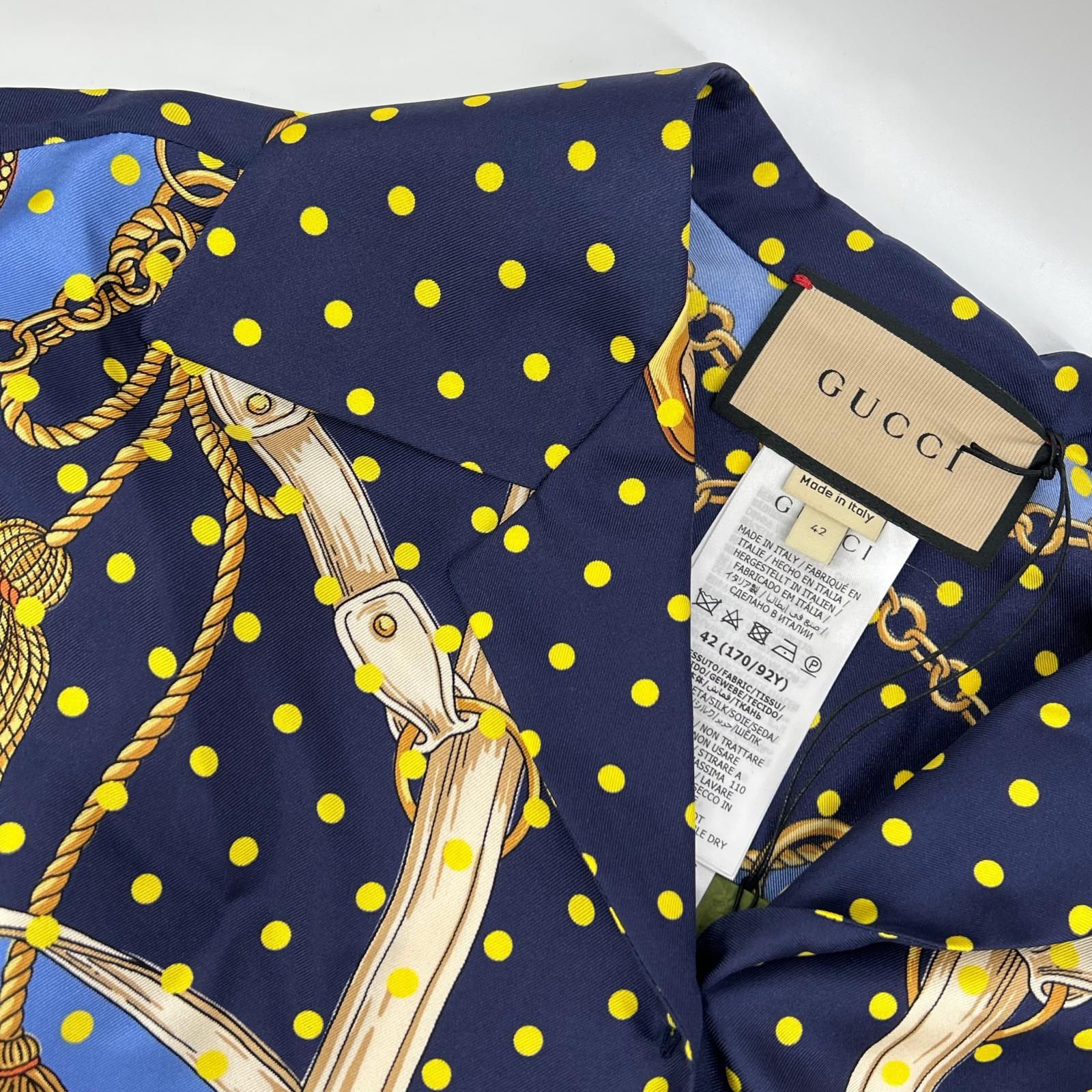 GUCCI グッチ 744796 ポルカドット シルクシャツ トップス
