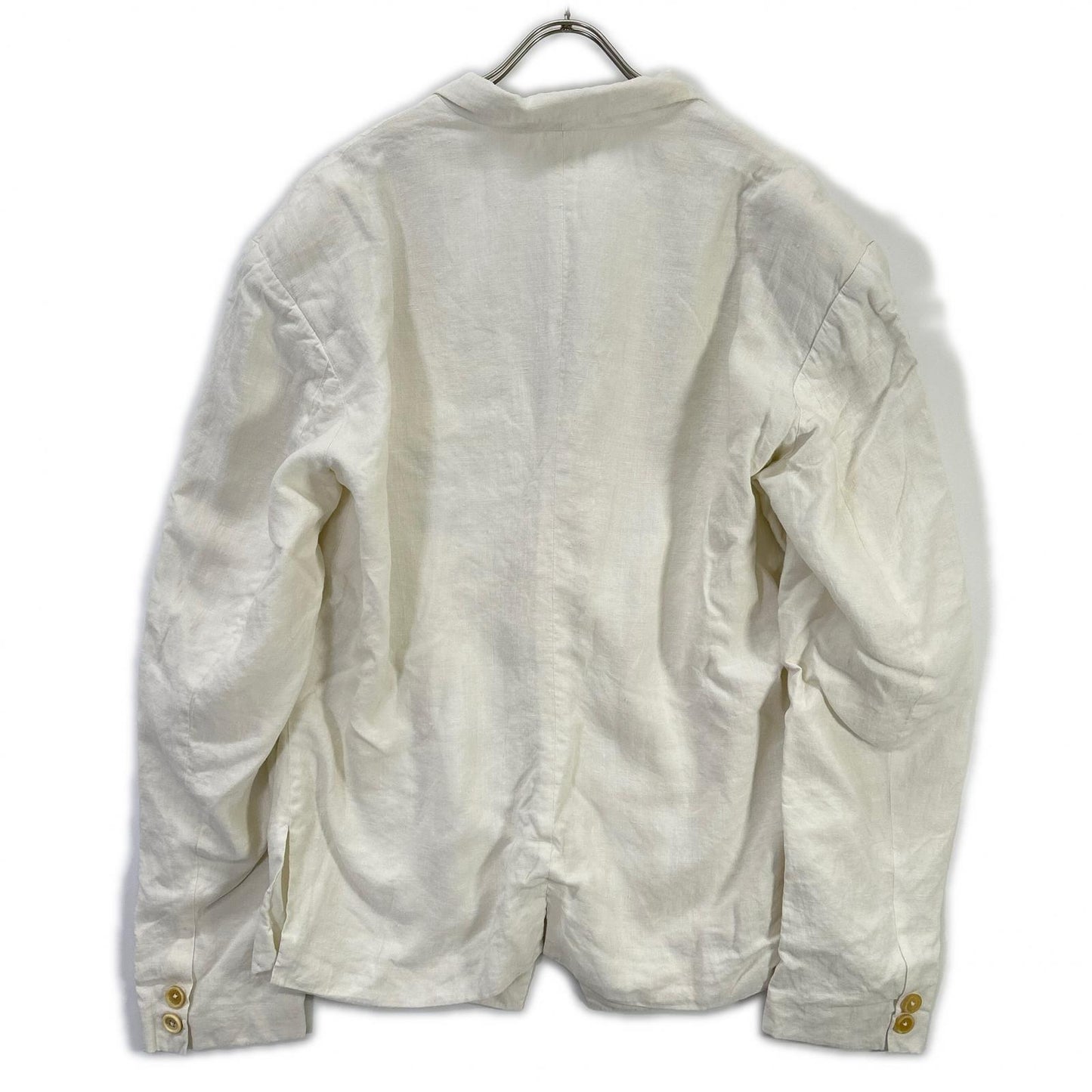 Yohji Yamamoto POUR HOMME ヨウジヤマモトプールオム ホワイト 80年代 丸タグ リネン 3B テーラードジャケット ジャケット