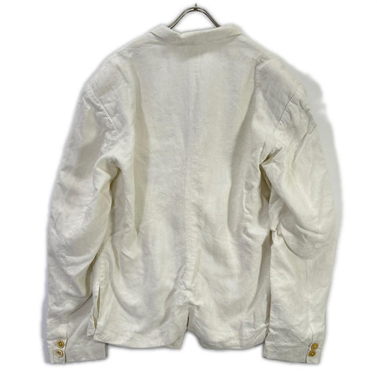 Yohji Yamamoto POUR HOMME ヨウジヤマモトプールオム ホワイト 80年代 丸タグ リネン 3B テーラードジャケット ジャケット