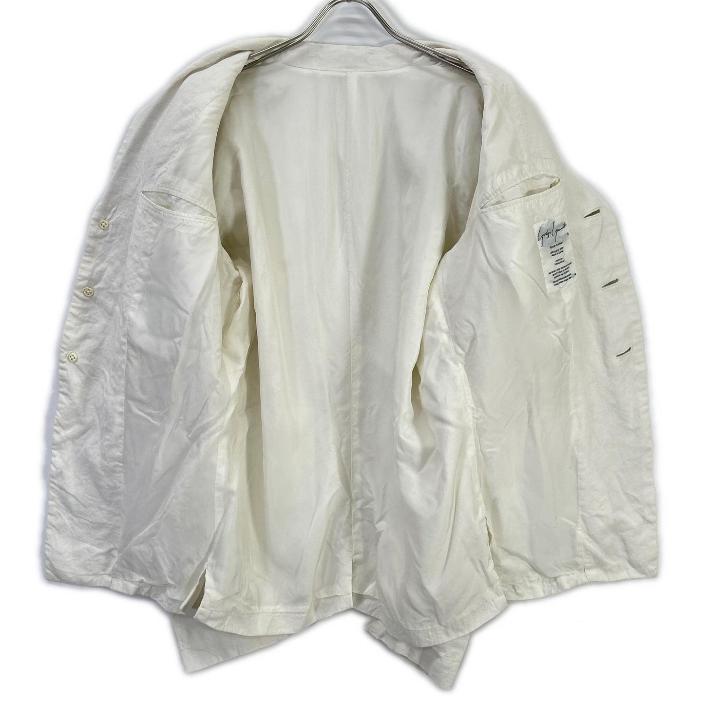 Yohji Yamamoto POUR HOMME ヨウジヤマモトプールオム ホワイト 80年代 丸タグ リネン 3B テーラードジャケット ジャケット