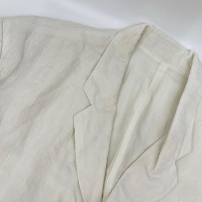 Yohji Yamamoto POUR HOMME ヨウジヤマモトプールオム ホワイト 80年代 丸タグ リネン 3B テーラードジャケット ジャケット