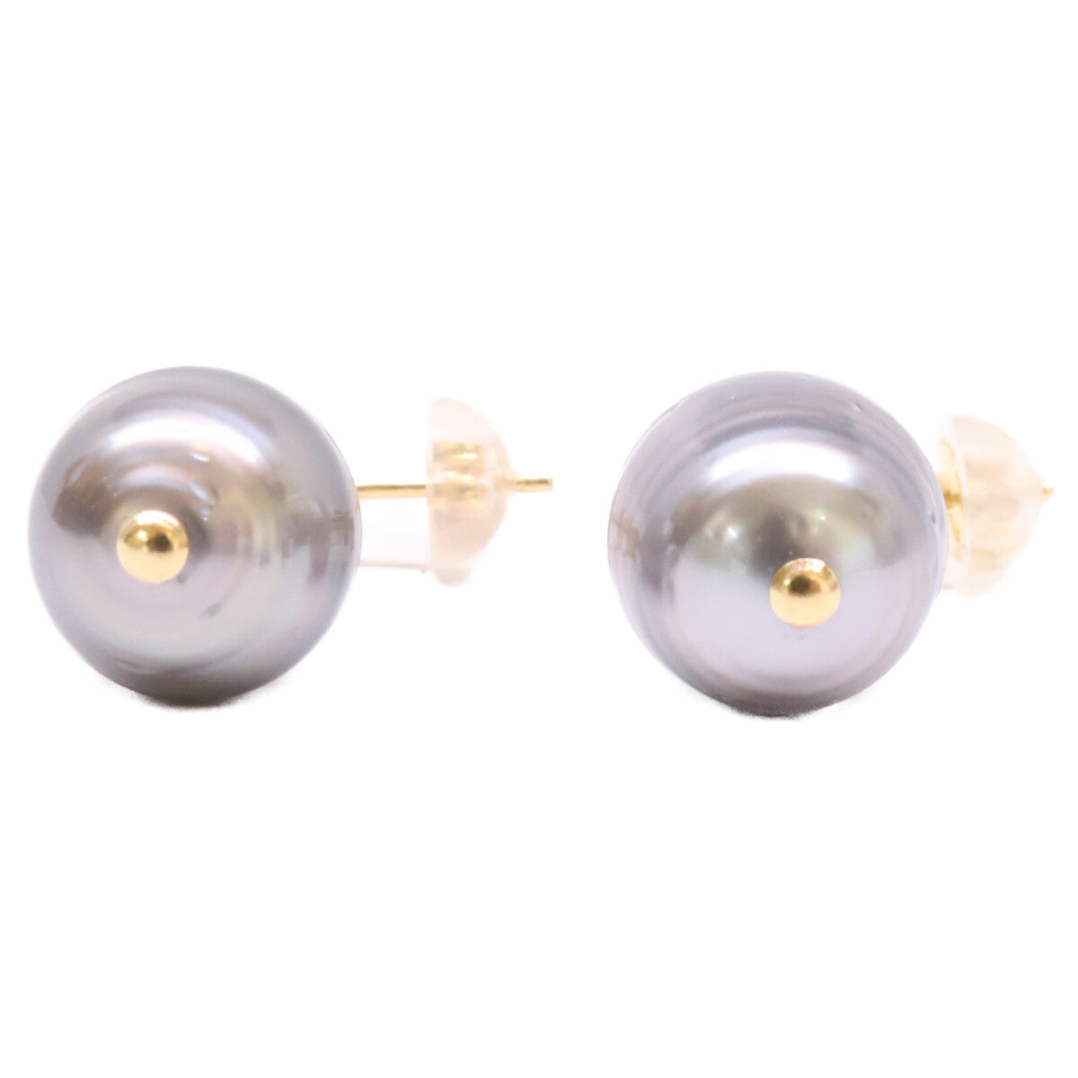 Bon Magique ボンマジック K18 ダイヤ付き 10mm タヒチパール ピアス