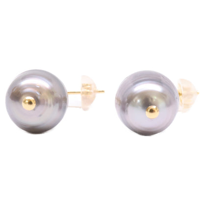 Bon Magique ボンマジック K18 ダイヤ付き 10mm タヒチパール ピアス