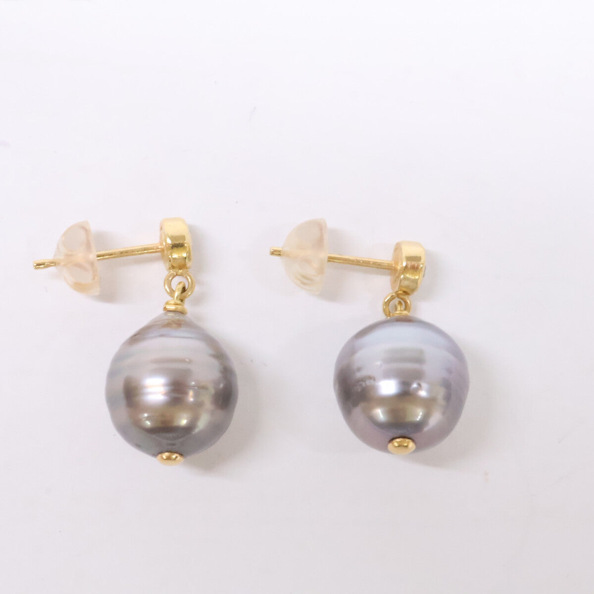 Bon Magique ボンマジック K18 ダイヤ付き 10mm タヒチパール ピアス