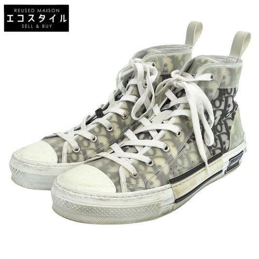 DIOR ディオール B23 オブリーク ハイトップ スニーカー シューズ メンズ ホワイト×ブラック 41 シューズ