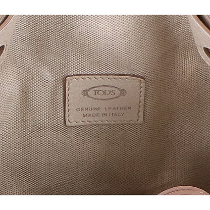 TOD'S トッズ レザー カットワーク 2WAYショルダーバケットバッグ/ ハンドバッグ