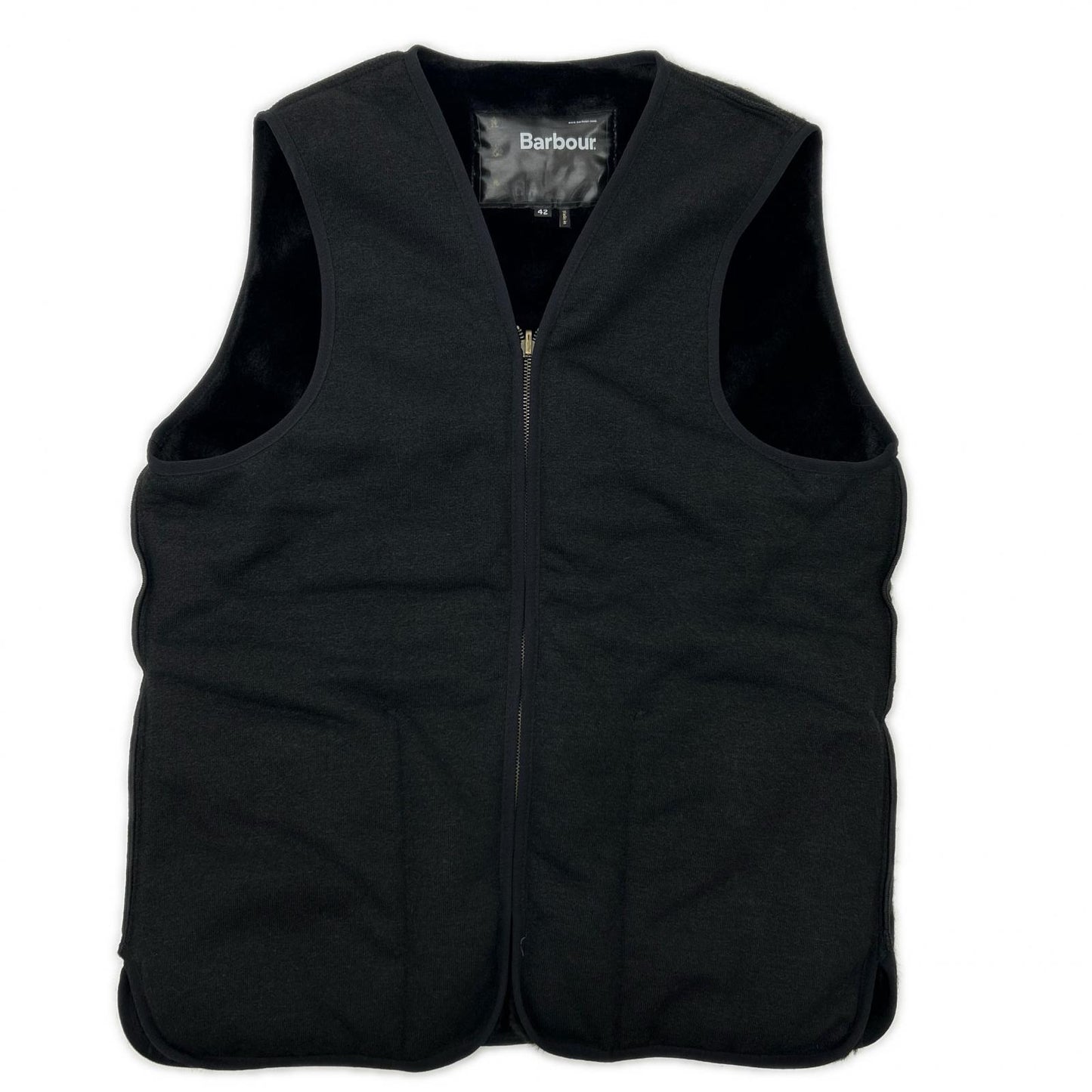 Barbour バブアー 2002103 black reversible slim-fit faux-fur-lined vest vest