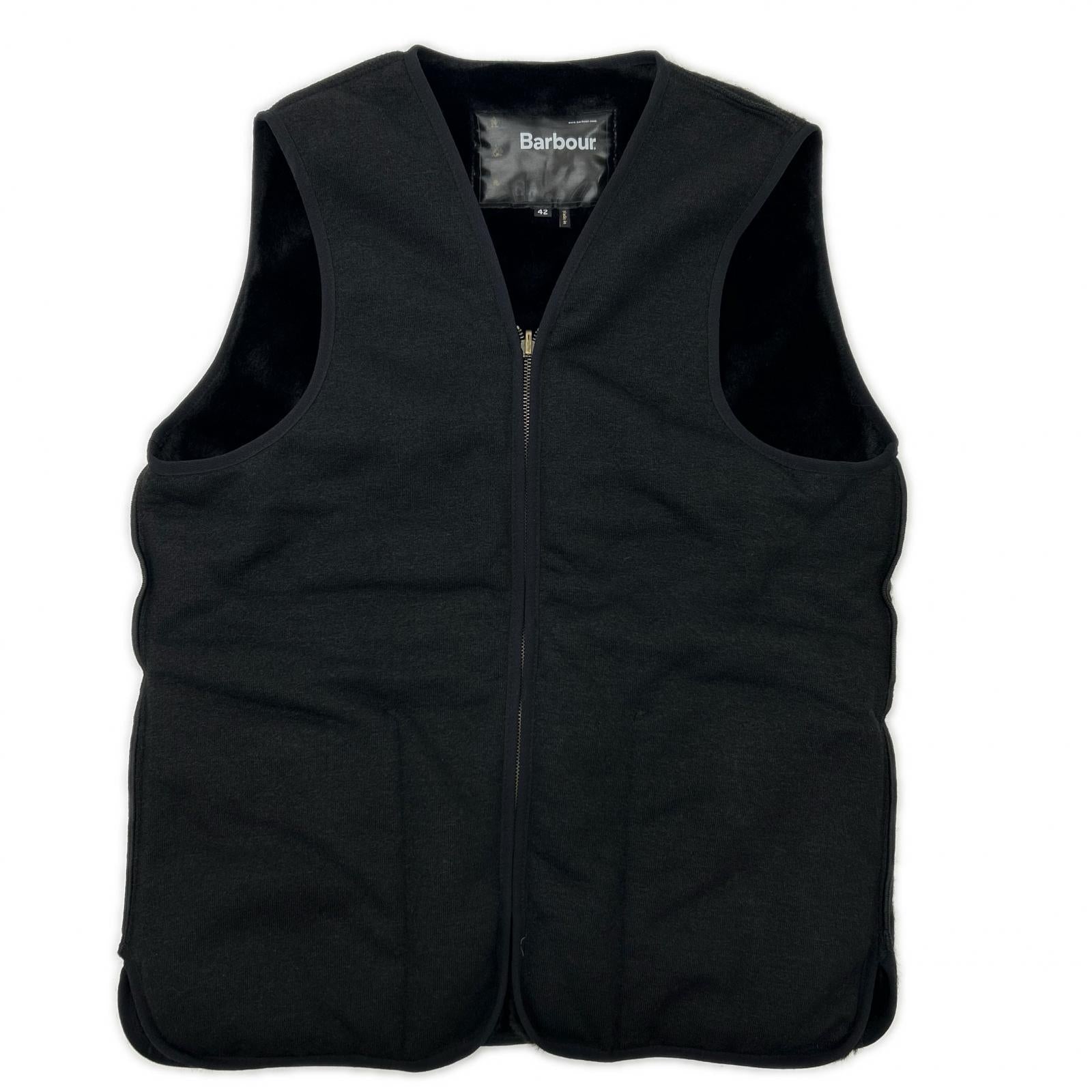 Barbour バブアー 2002103 black reversible slim-fit faux-fur-lined vest vest
