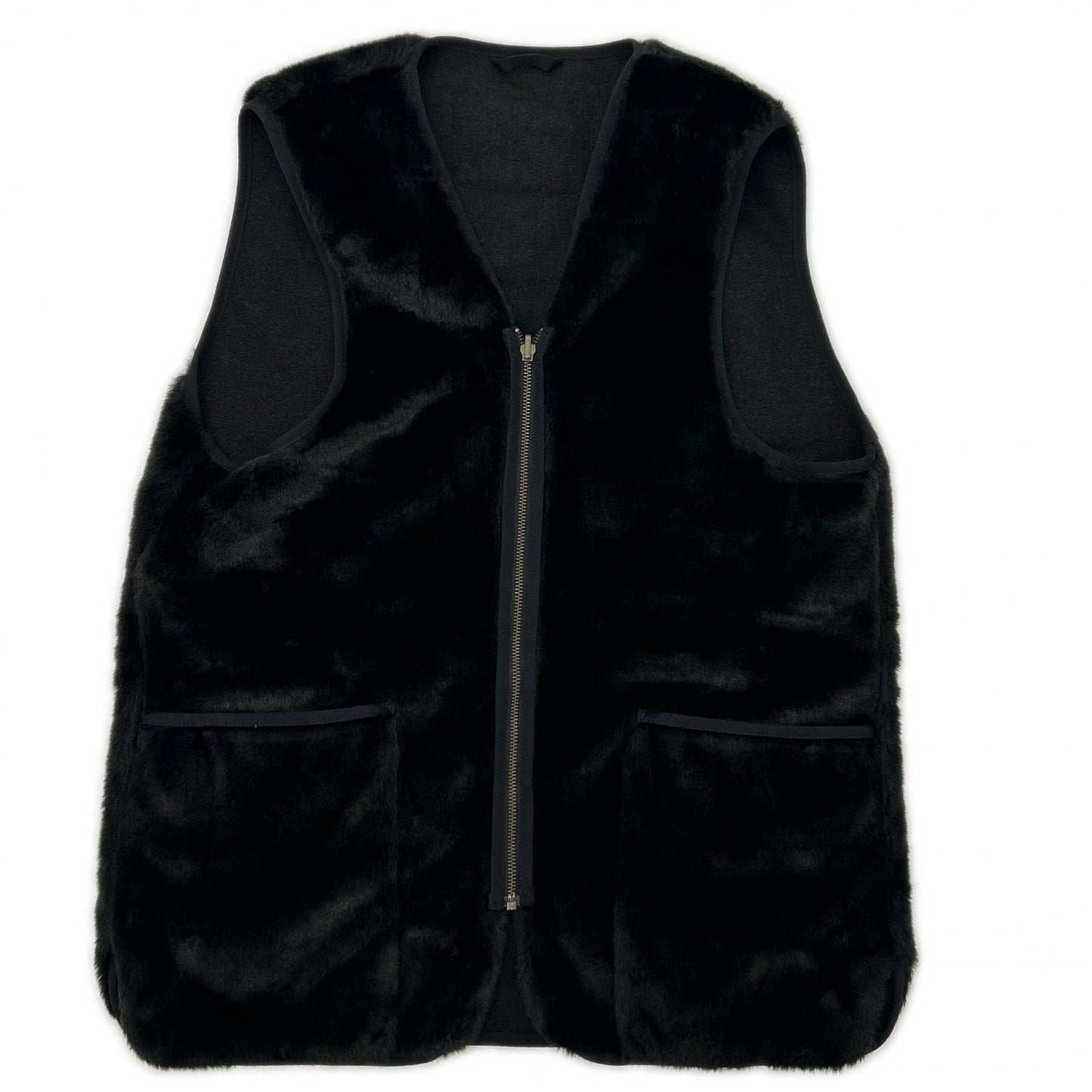 Barbour バブアー 2002103 black reversible slim-fit faux-fur-lined vest vest