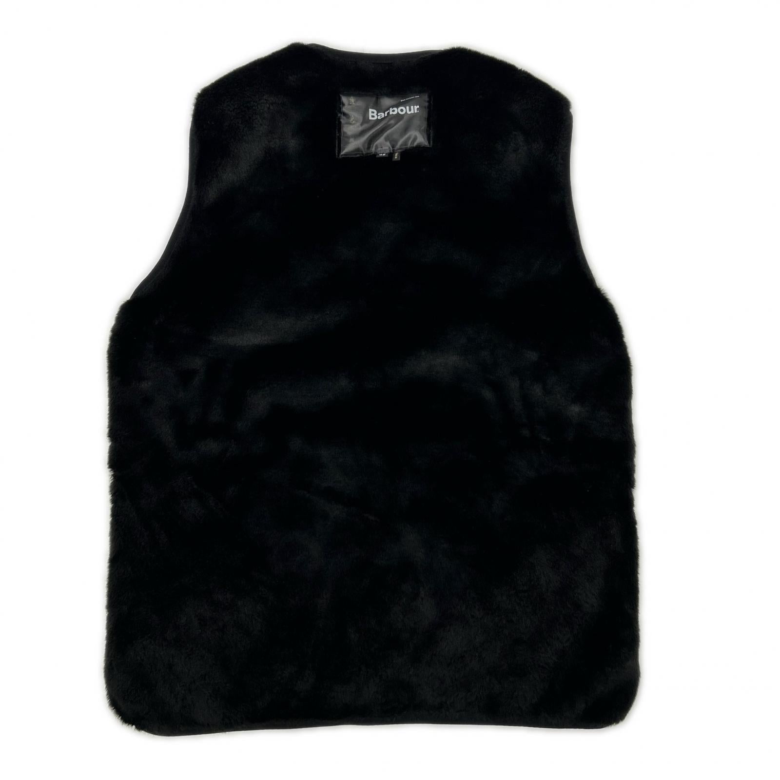 Barbour バブアー 2002103 black reversible slim-fit faux-fur-lined vest vest