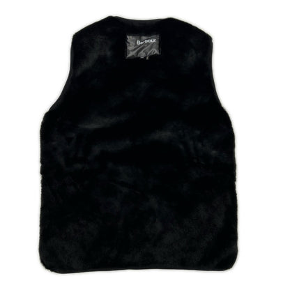 Barbour バブアー 2002103 black reversible slim-fit faux-fur-lined vest vest