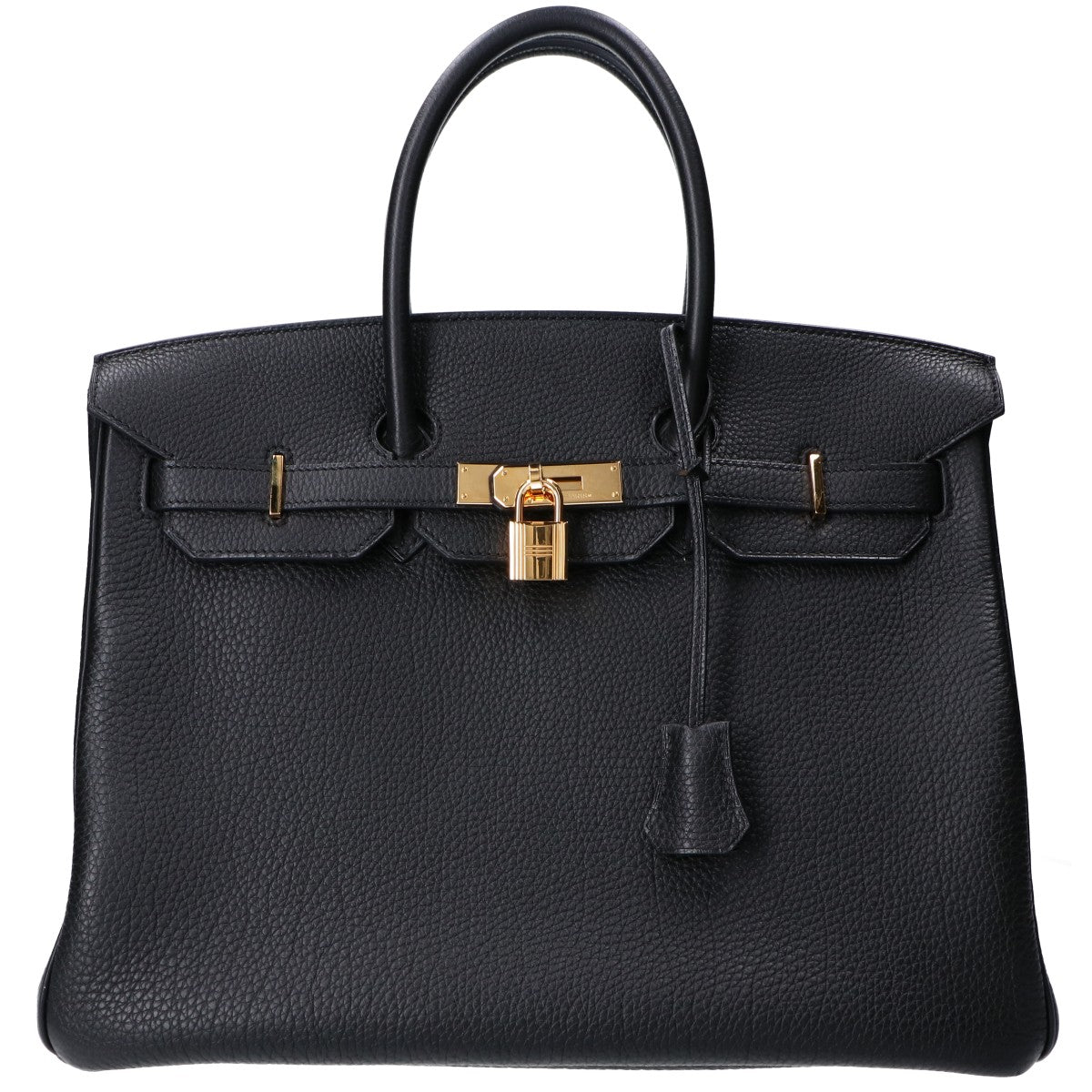 HERMES エルメス □O刻印 ノワール トゴ ゴールド金具 バーキン35 ハンドバッグ