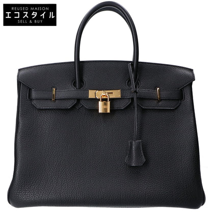 HERMES エルメス □O刻印 ノワール トゴ ゴールド金具 バーキン35 ハンドバッグ