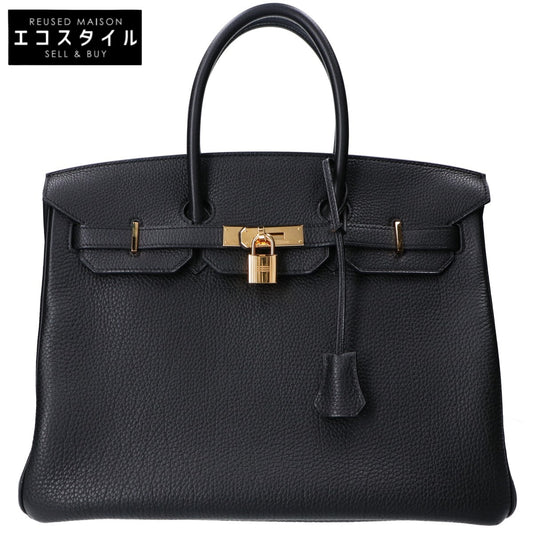 HERMES エルメス □O刻印 ノワール トゴ ゴールド金具 バーキン35 ハンドバッグ