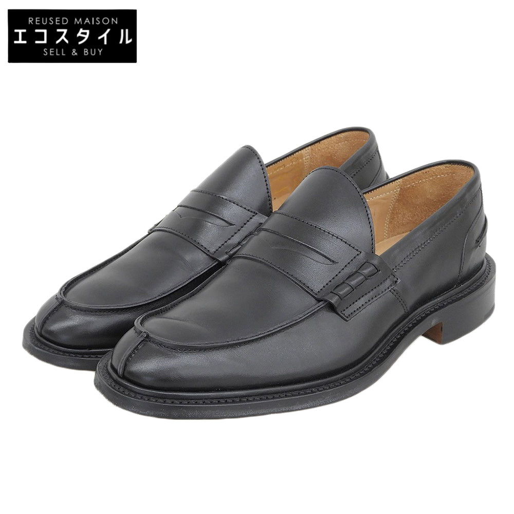 Tricker's トリッカーズ 美品 レザー コインローファー シューズ メンズ ブラック 6 1/2 M8357 JAMES-J シューズ