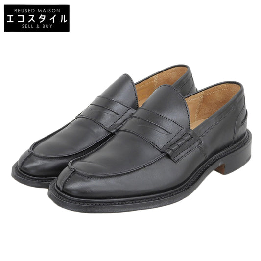 Tricker's トリッカーズ 美品 レザー コインローファー シューズ メンズ ブラック 6 1/2 M8357 JAMES-J シューズ