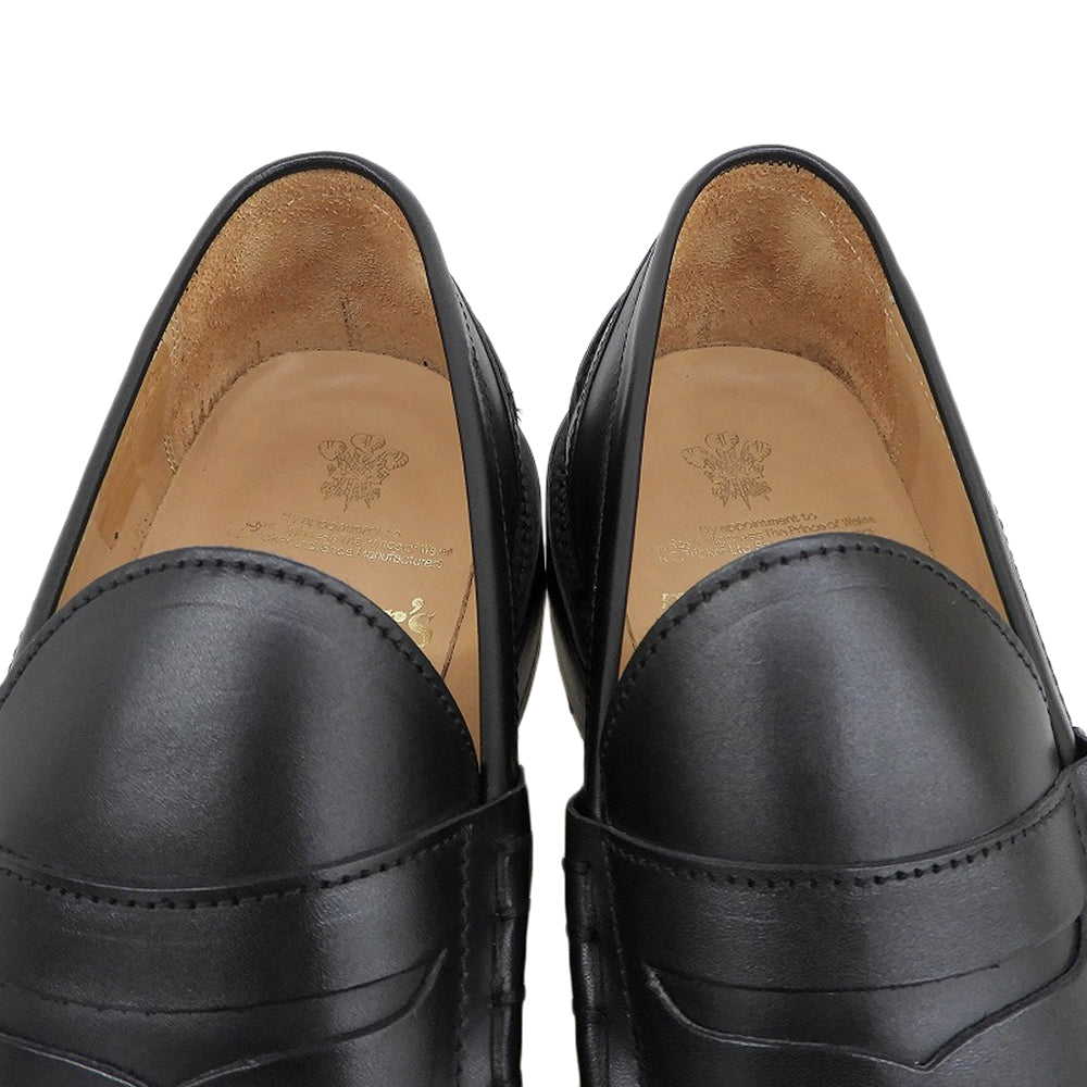 Tricker's トリッカーズ 美品 レザー コインローファー シューズ メンズ ブラック 6 1/2 M8357 JAMES-J シューズ