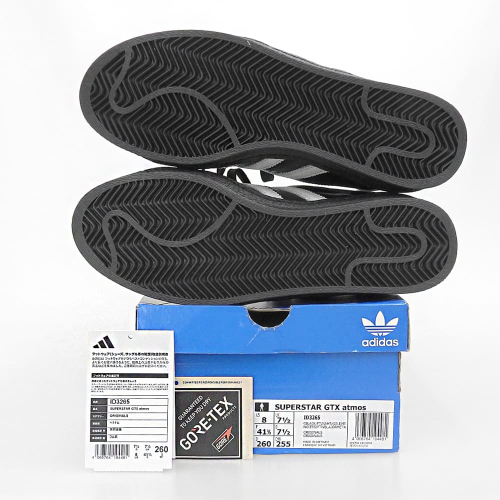 adidas アディダス 新品同様 SUPERSTAR GTX atmos シューズ メンズ 黒 ブラック 26cm ID3265 シューズ