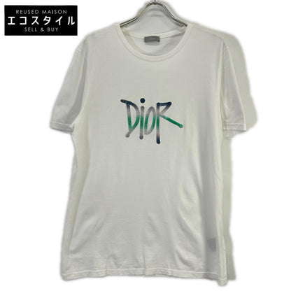 DIOR ディオール ×Shawn Stussy ホワイト ロゴ入り Tシャツ トップス