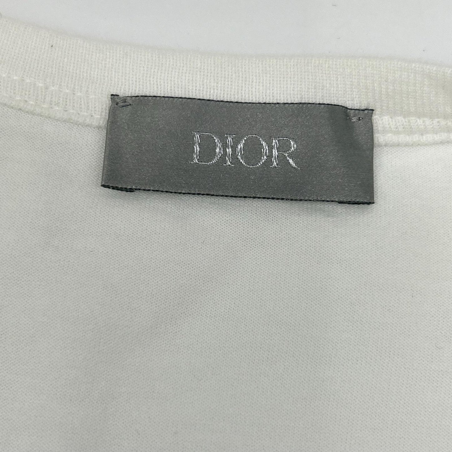 DIOR ディオール ×Shawn Stussy ホワイト ロゴ入り Tシャツ トップス