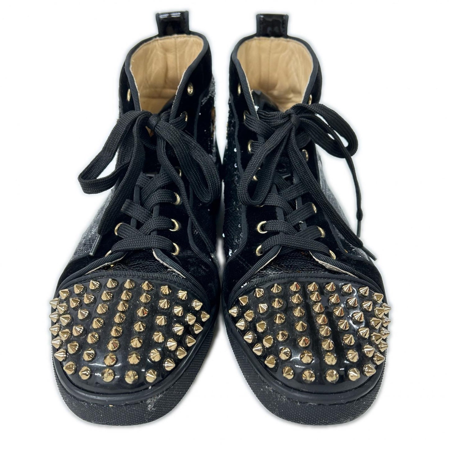 CHRISTIAN LOUBOUTIN クリスチャンルブタン スパイク スパンコール ハイカット スニーカー シューズ