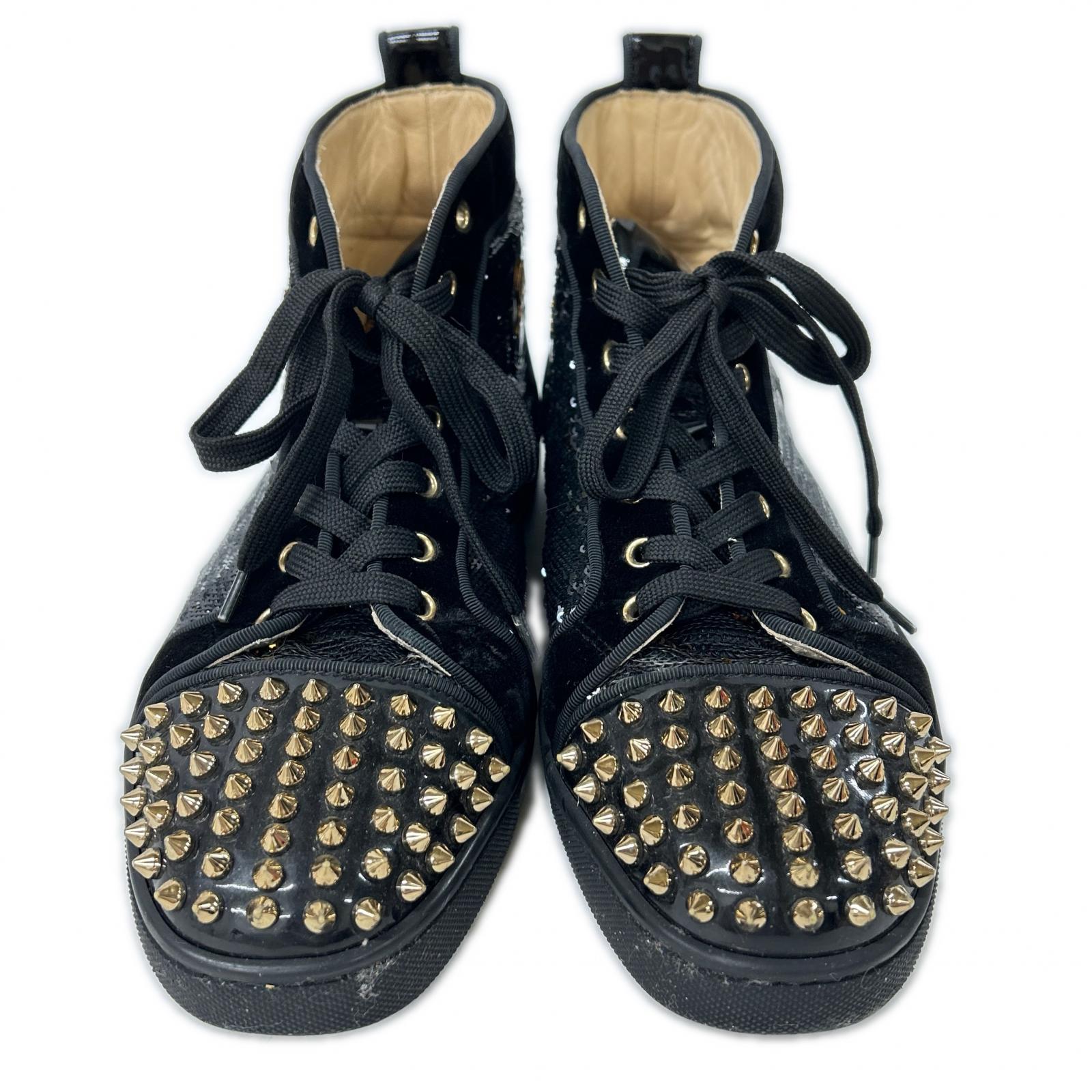 CHRISTIAN LOUBOUTIN クリスチャンルブタン スパイク スパンコール ハイカット スニーカー シューズ