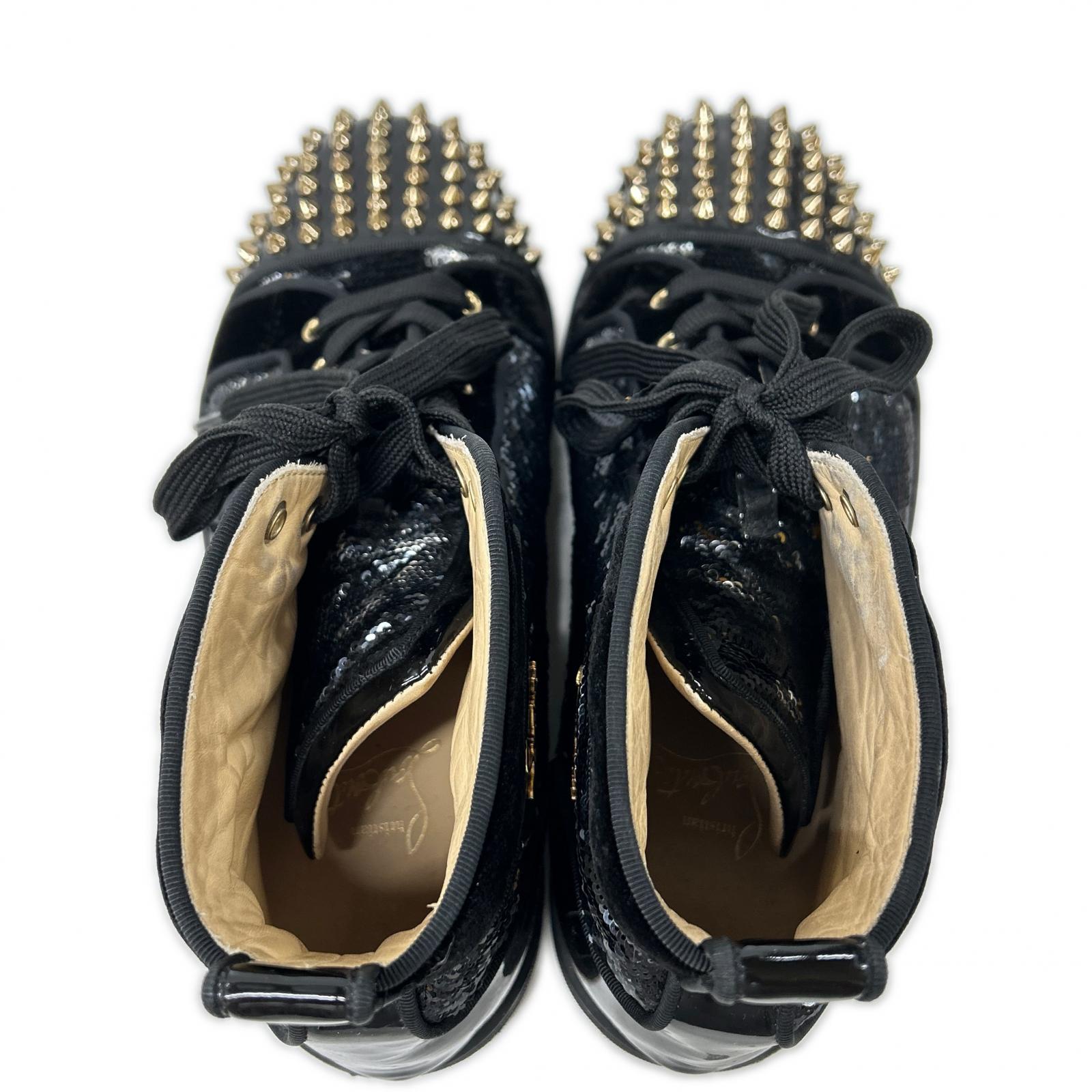 CHRISTIAN LOUBOUTIN クリスチャンルブタン スパイク スパンコール ハイカット スニーカー シューズ