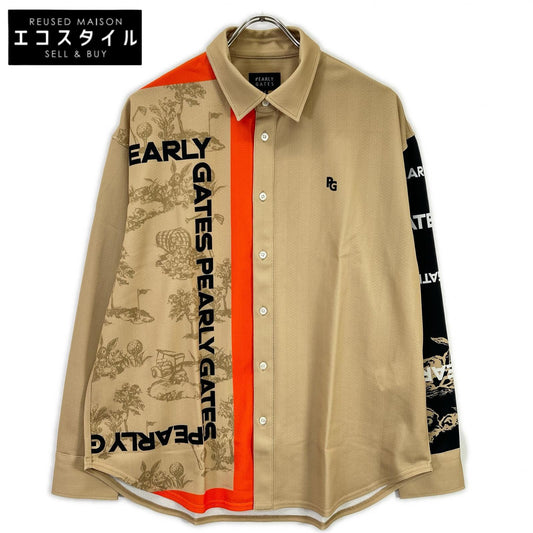 PEARLY GATES パーリーゲイツ 053-4261005 ブラウン パン屋柄 長袖シャツ トップス