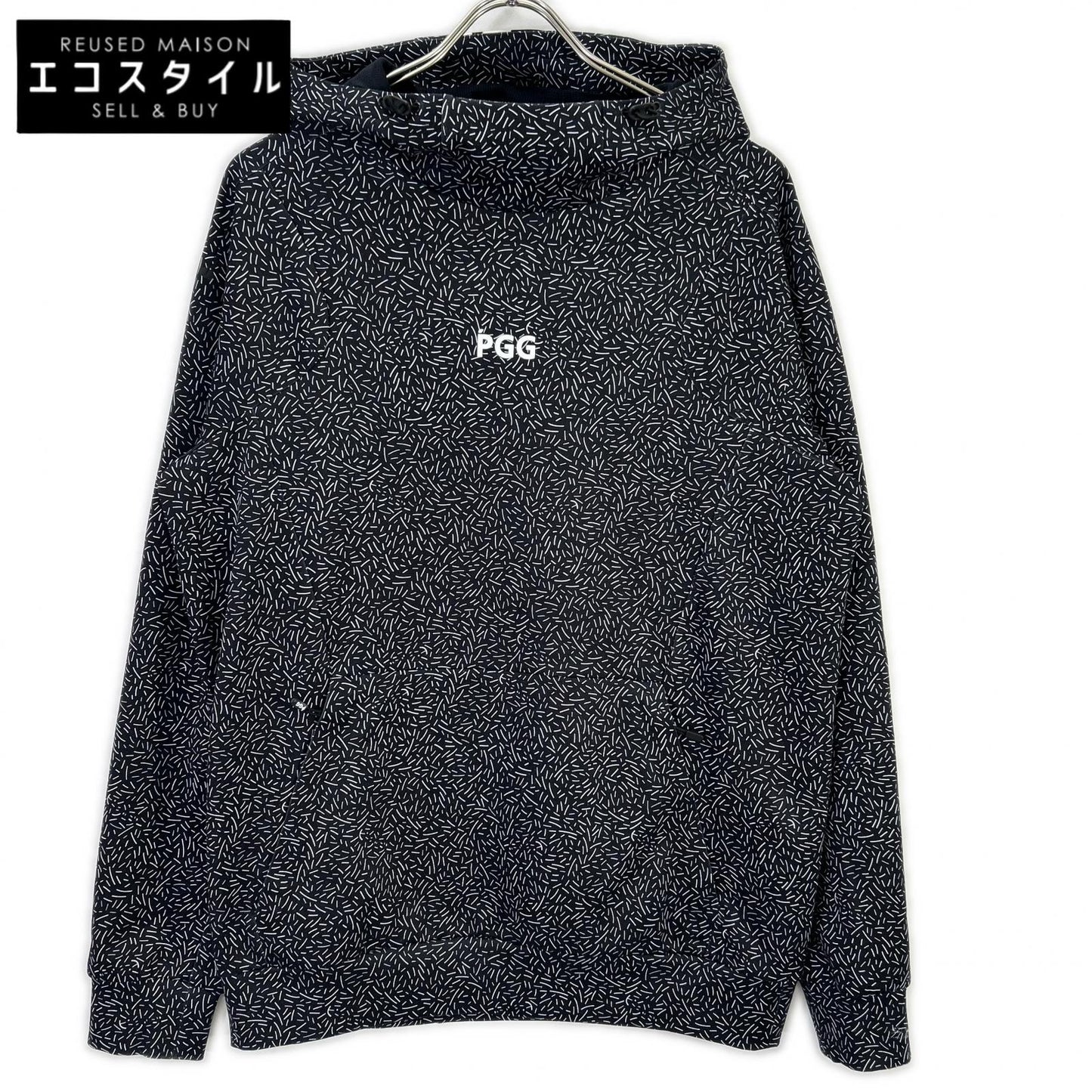 PEARLY GATES パーリーゲイツ ブラック 268-1162307 総柄 フーディパーカー トップス