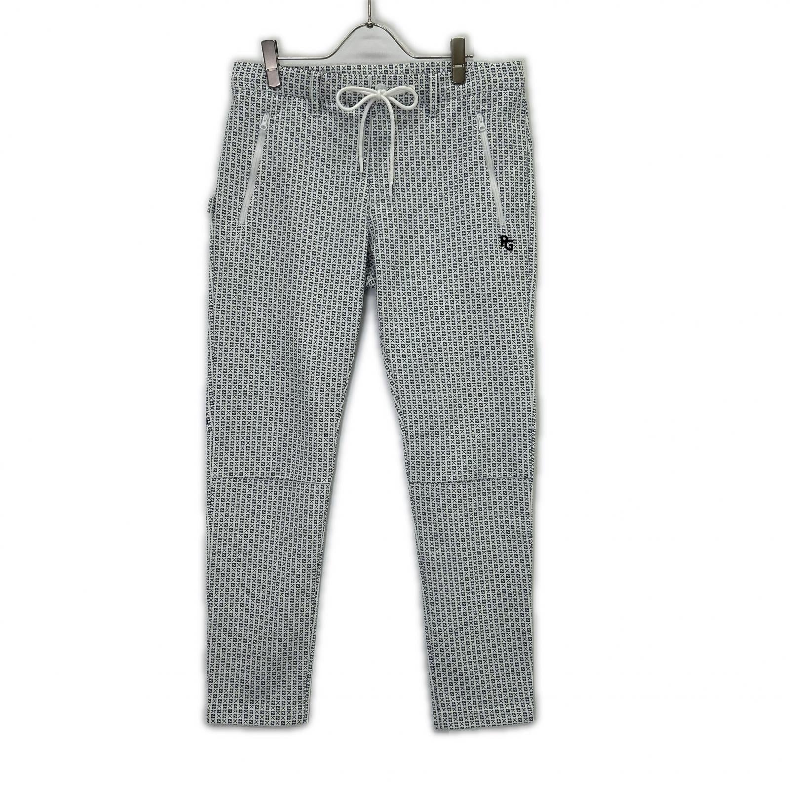 PEARLY GATES パーリーゲイツ ブルー×ホワイト 053-3131403 総柄 ゴルフ ストレッチパンツ ボトムス