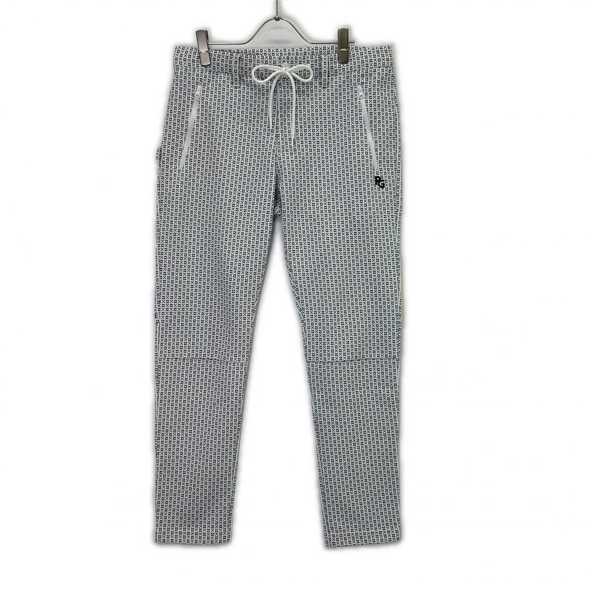 PEARLY GATES パーリーゲイツ ブルー×ホワイト 053-3131403 総柄 ゴルフ ストレッチパンツ ボトムス