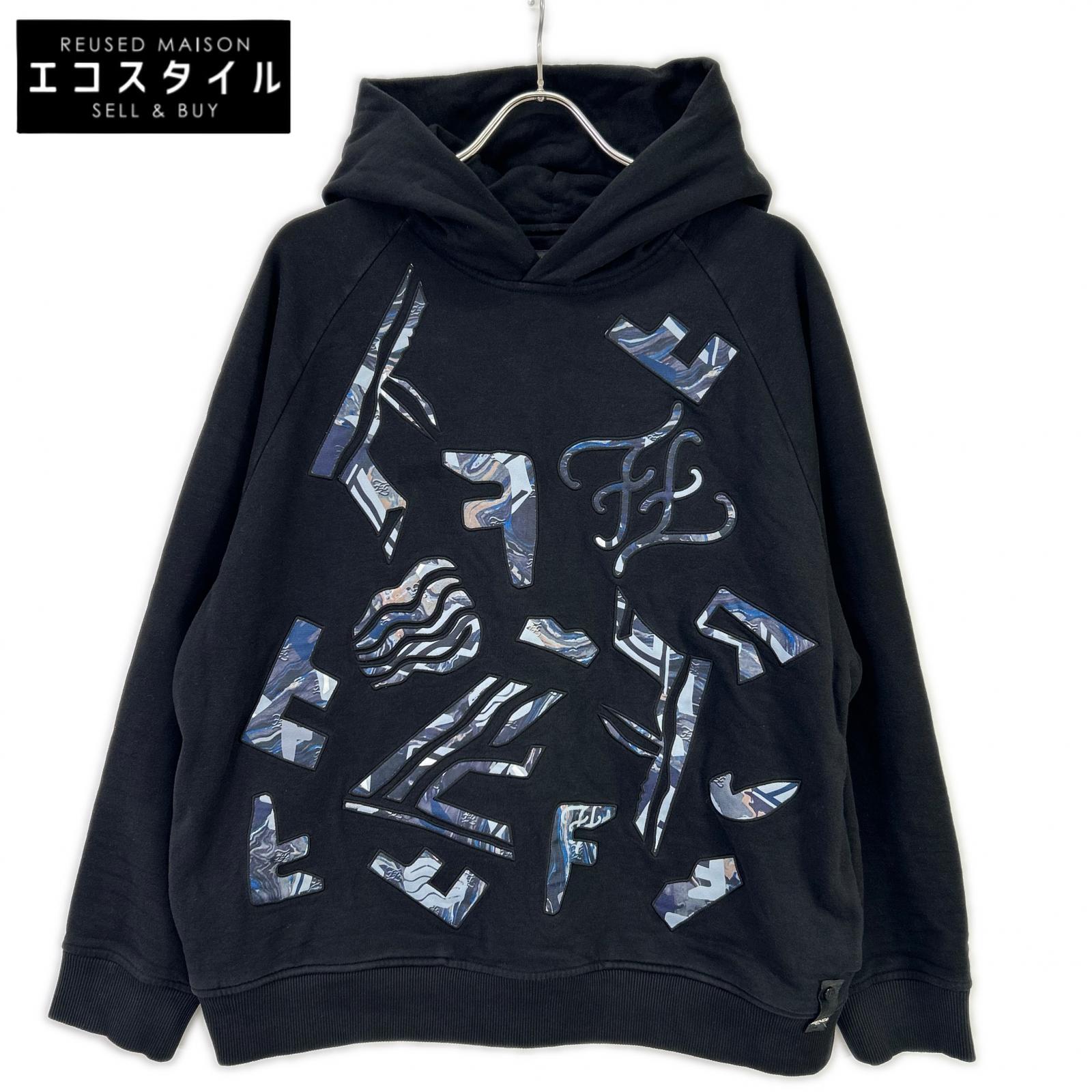 FENDI フェンディ 12CPF-21-2528 FY1115 AITY ブラック デザイン フーディー トップス
