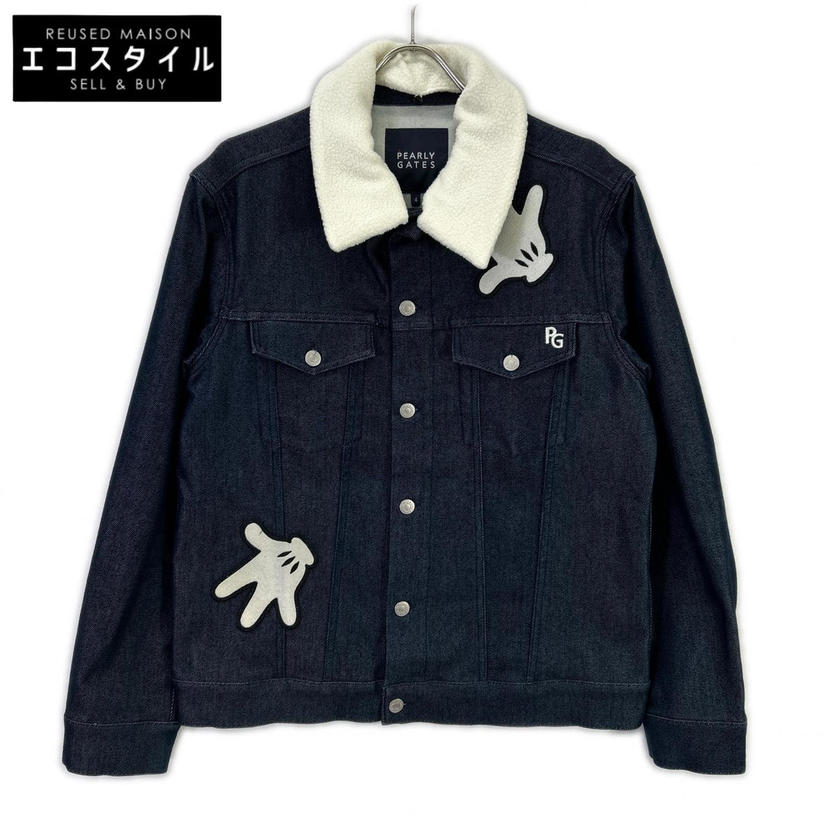 PEARLY GATES パーリーゲイツ ×ミッキーマウス 053-1220013 デニム ボア襟ジャケット ジャケット