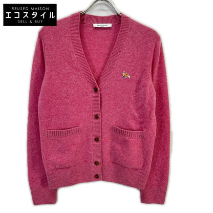 MAISON KITSUNE メゾンキツネ ピンク ウール Vネック カーディガン トップス