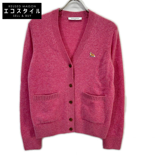 MAISON KITSUNE メゾンキツネ pink wool V-neck cardigan tops