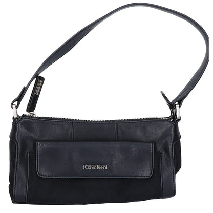 CalvinKlein カルバンクライン レザーｘロゴキャンバス ワンハンドル ハンドバッグ