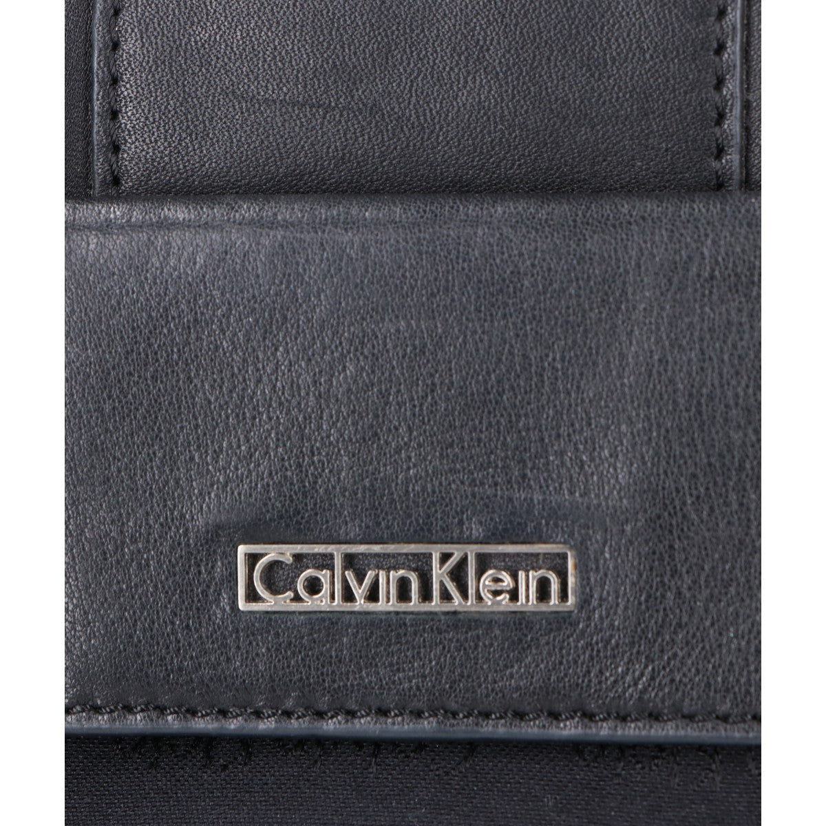 CalvinKlein カルバンクライン レザーｘロゴキャンバス ワンハンドル ハンドバッグ