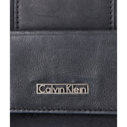 CalvinKlein カルバンクライン レザーｘロゴキャンバス ワンハンドル ハンドバッグ