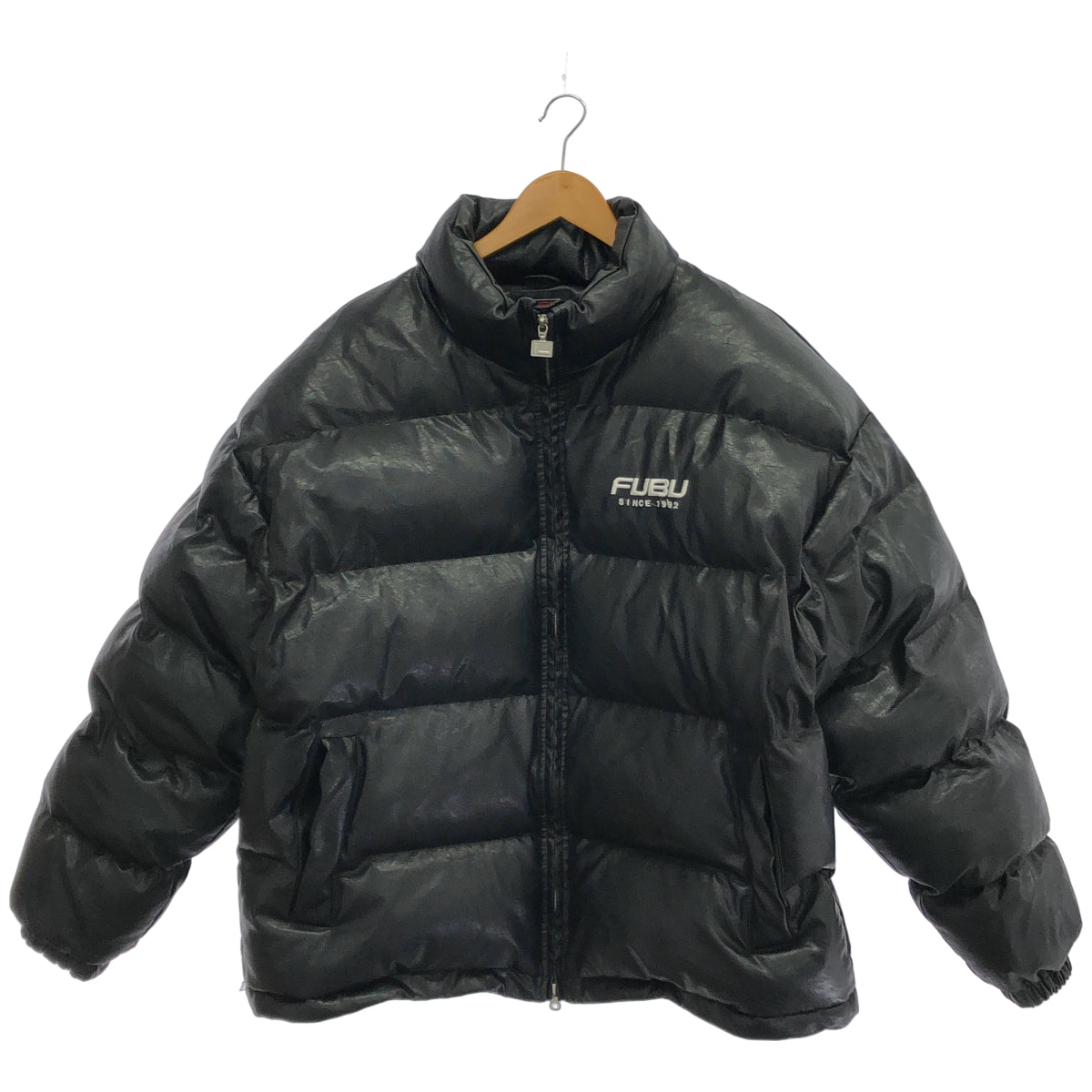 FUBU FUBU FAM-42302 black faux-fur jacket tops