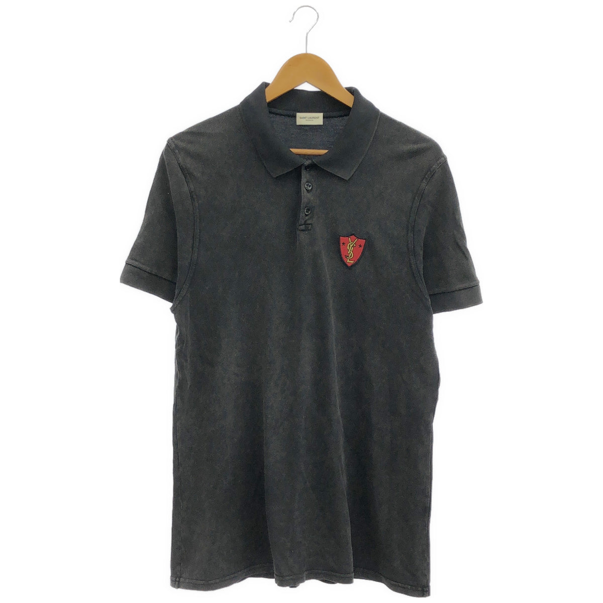 SAINT LAURENT PARIS Saint Laurent Paris 2017 Dark Gray Vintage Polo Shirt Chest Emblem Top