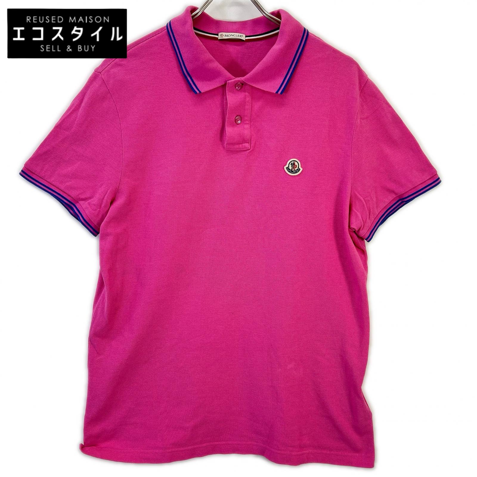 MONCLER モンクレール ピンク 18年 ワッペン付きポロシャツ トップス