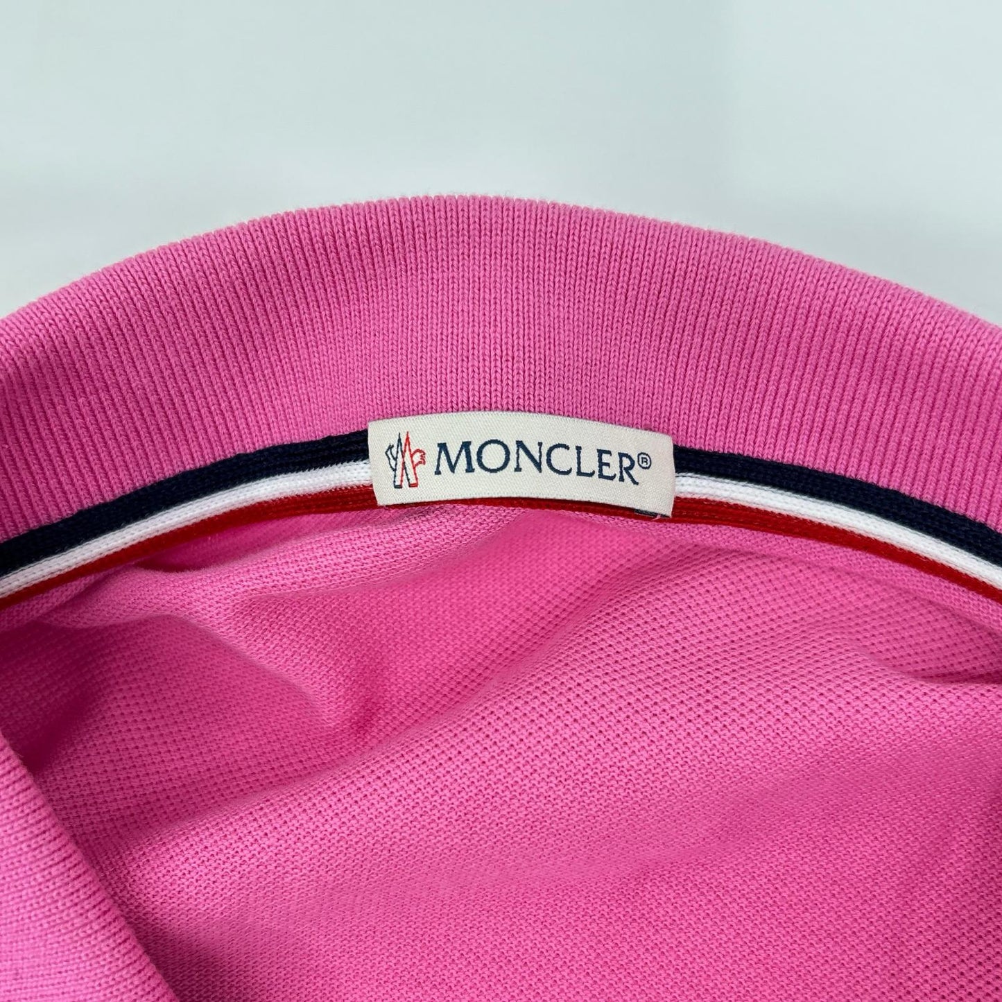 MONCLER モンクレール ピンク 18年 ワッペン付きポロシャツ トップス