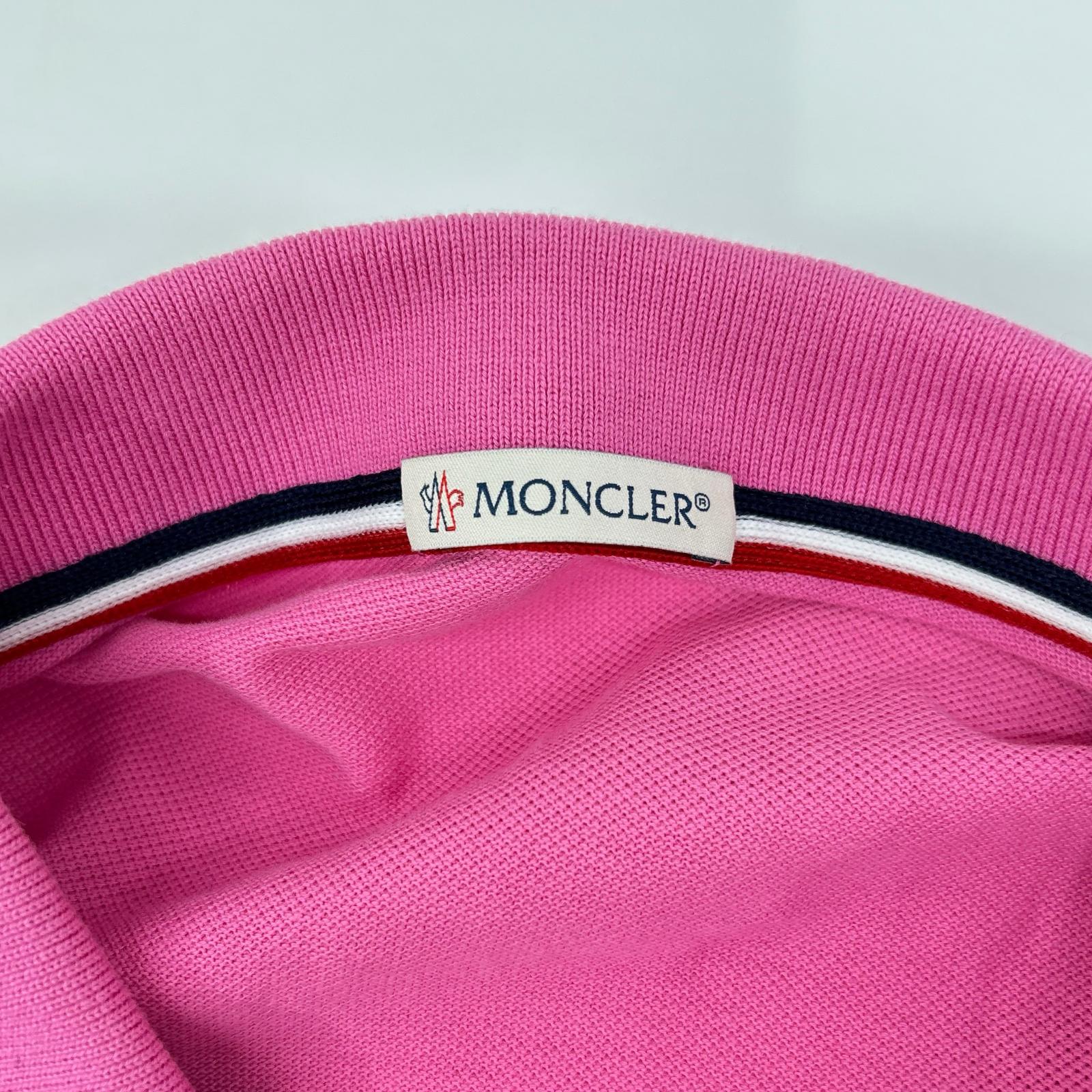 MONCLER モンクレール ピンク 18年 ワッペン付きポロシャツ トップス