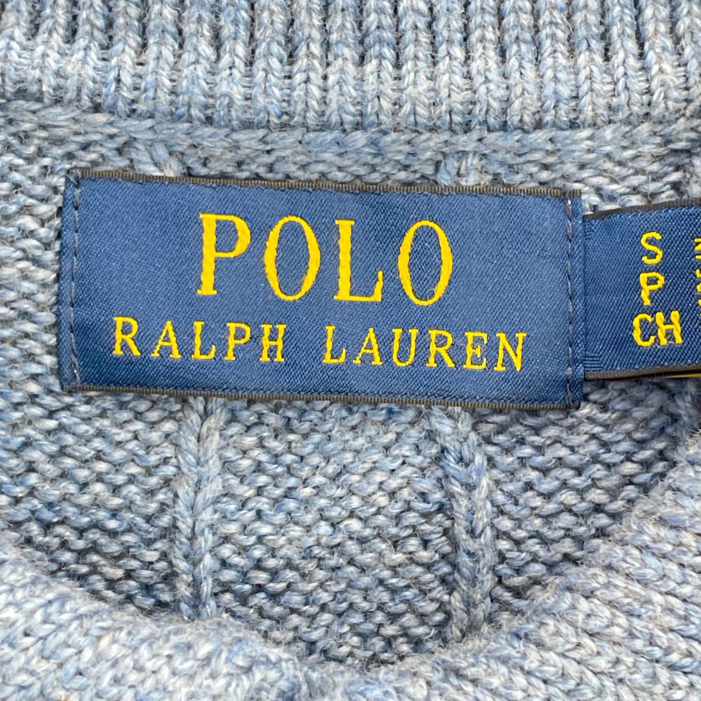 POLObyRalphLauren ポロラルフローレン ブルー 半袖 ケーブルニット ポロシャツ トップス