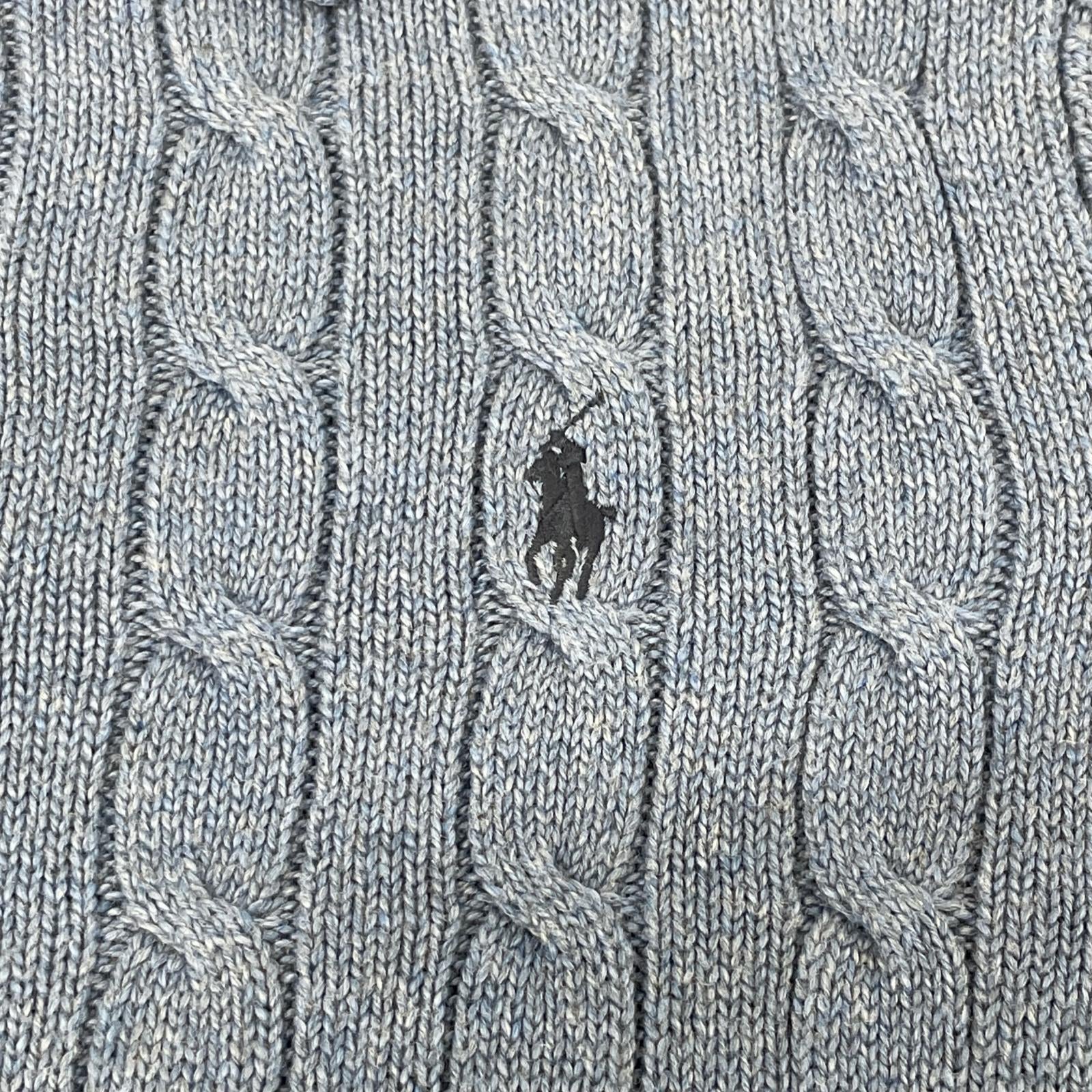 POLObyRalphLauren ポロラルフローレン ブルー 半袖 ケーブルニット ポロシャツ トップス