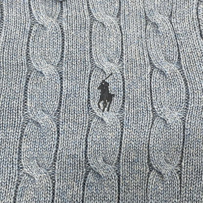 POLObyRalphLauren ポロラルフローレン ブルー 半袖 ケーブルニット ポロシャツ トップス